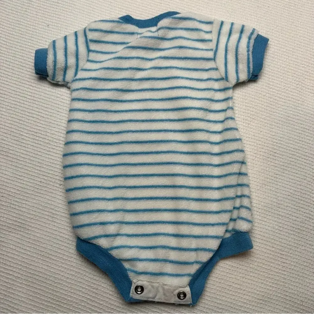 Vintage terrycloth Healthtex Sailboat Onesie 6M